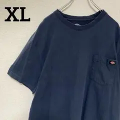 ディッキーズ　海外古着　ネイビー Tシャツ ポケット付き　XLサイズ