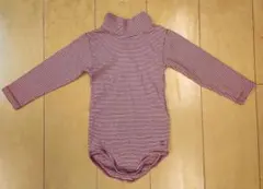 PETIT BATEAU　プチバトー　赤と白のストライプロンパース