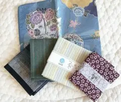 【5枚セット】和風ハンカチ 4枚+プチ手ぬぐい１枚