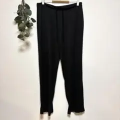 美品✨パンツ ストレート 黒 リラックス ワイドパンツ イージーパンツ 足長効果
