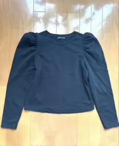 ZARA ブラック パフスリーブ Tシャツ M