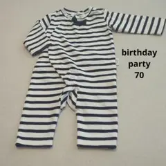 birthday party ボーダーロンパース 70