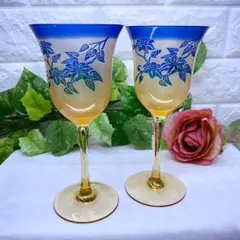 未使用品 和柄ワイングラス ペア