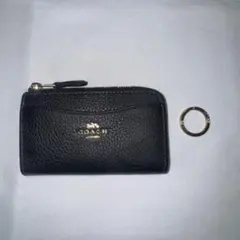 COACH ブラックレザー コインケース　カードケース