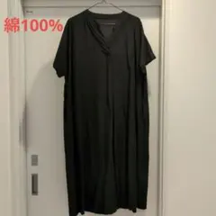 vネックワンピース 黒