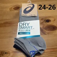 ASICS 靴下メンズソックス 3足セット 24~26cm