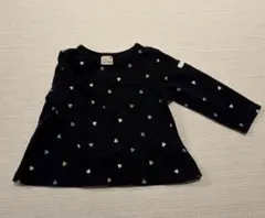 petit main ハート柄長袖Tシャツ 80