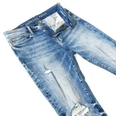American Eagle クラッシュ加工スーパースキニーデニム30 W80