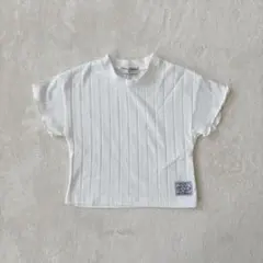 キッズリブ半袖Tシャツ 90サイズ白 ベビー シンプル カットソー トップス