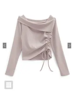 GRL tu1412 オフショルドロストテレコトップス　Mサイズ　ピンク