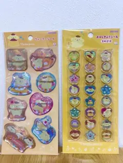 正規品　サンリオ　ポムポムプリンおはじきふうシール　ウォーターシール　2枚セット