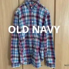 メンズ　 羽織　チェック柄　長袖シャツ S OLD NAVY②
