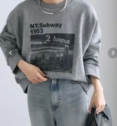PUAL CE CIN　フォトプリント裏毛スウェットプルオーバー