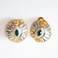 NINA RICCI イヤリング ゴールド グリーン ストーン ニナリッチ