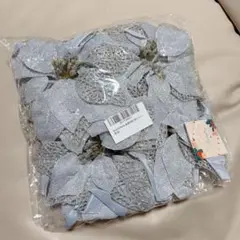 クリスマスツリー飾り 人工花 造花 クリスマス フラワー オーナメント シルバー