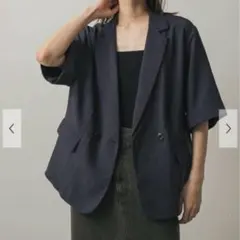 『UR TECH DRYLUXE』リネンライクジャケット/ネイビー