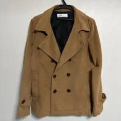 キャメル ダブルブレスト ピーコート