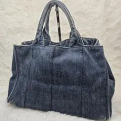 PRADA カナパ デニム ハンドバッグ A4収納可能 PRADA（プラダ） DENIM CANAPA カナパ ブランドオフ デニム トート