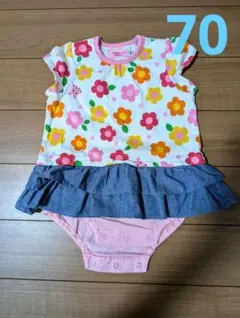 ミキハウス ロンパース 半袖 ベビー服 70