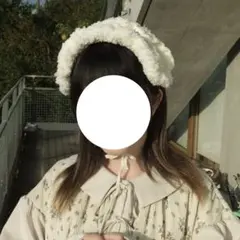 ふわふわなヘッドドレス ホワイト ラメ糸