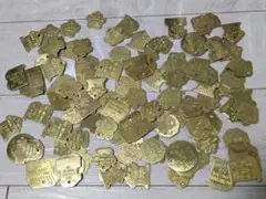 100個 ドッグタグ 真鍮 USA アメリカ雑貨 金色 大量 まとめ売り 当時物
