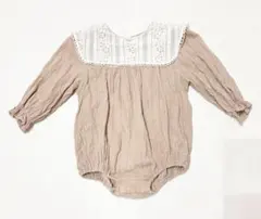 美品 韓国子ども服 milkbalm ロンパース M ブラウン ベージュ 80