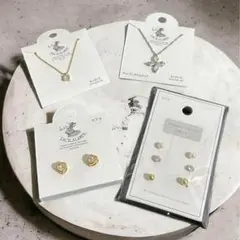 【新品未使用】キュービック ジルコニア ピアス ネックレス アクセサリーセット