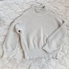 studio CLIP ニット ゲージロールネック Lサイズ　ライトグレー 春服