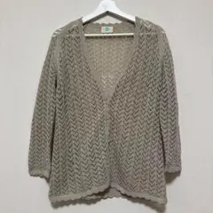 シアーカーディガン　スリーボタン グレー　Mサイズ