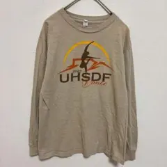 長袖Tシャツ ロンT プリント ベージュ 【S】 トップス カジュアル 綿100