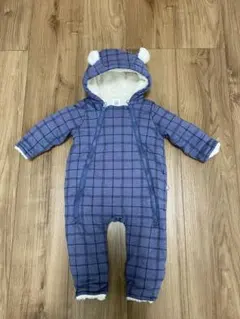 babyGAPボア裏地チェック柄ボディーオール0-3ヶ月