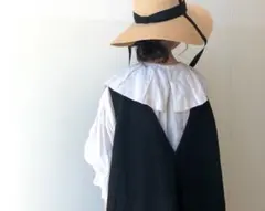 ネストローブ☆ブラックリネン　バックVネックノースリーブワンピース