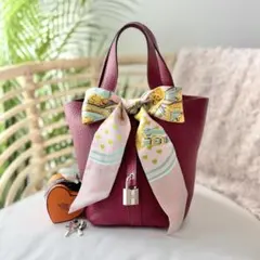 極美品✨エルメス ピコタン ロック PM ルージュアッシュ ツイリー付き T刻印