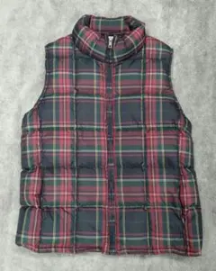 エディバウアー　ダウンベスト　タータンチェック　ベスト　赤　緑　黒 アウトドア