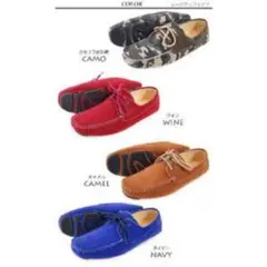 新品未使用★ドライビングシューズ★無地ネイビー★レースアップ