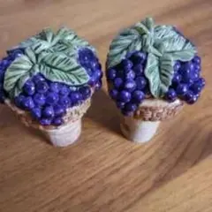 陶器製ブドウ装飾品セット