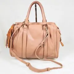 Via Repubblicaヴィアリパブリカ　２WAY本革ハンドバッグフリンジ付