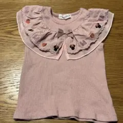 mamaraku ミニーマウス 刺繍 フリル トップス