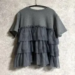 LIAN チュールレイヤーTシャツ 半袖 カットソーのサムネイル