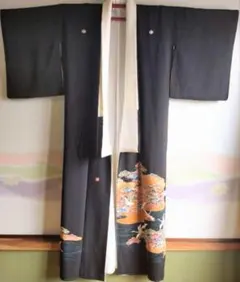 レディース　着物　黒　黒留袖　五つ紋　留袖　呉服　和服　結婚式　披露宴　慶事の場