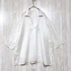 Ballsey リネン スキッパー ブラウス Aライン ゆったりサイズのサムネイル
