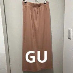 GU リブナロースリットロングスカート　Lサイズ