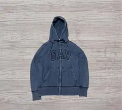 old gap 刺繍ロゴ フルジップ パーカー hoodie y2k 平成 短丈
