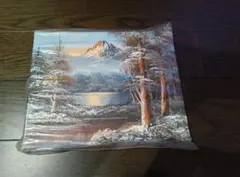 雪山と湖の風景画 油彩画 キャンバスアート