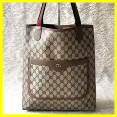 상태좋음 オールドグッチ GGスプリーム シェリーライン トートバッグ 브라운