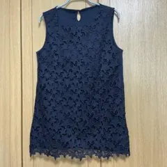 DAMAコレクション 星柄レース使い ノースリーブトップス Ｍ