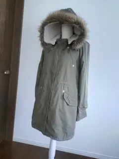 レイカズン　ファー付き モッズコート カーキ