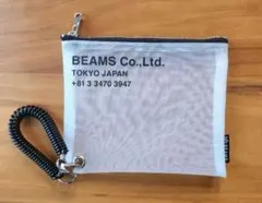 BEAMS メッシュポーチ コイルコード付き
