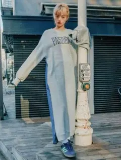 ⭐niko and…⭐美品⭐裏毛ダンガリーマキシワンピース⭐L