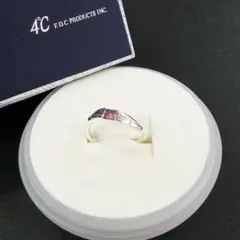 4℃ ヨンドシー リング 8号 シルバー SILVER ピンク スクエア 箱付